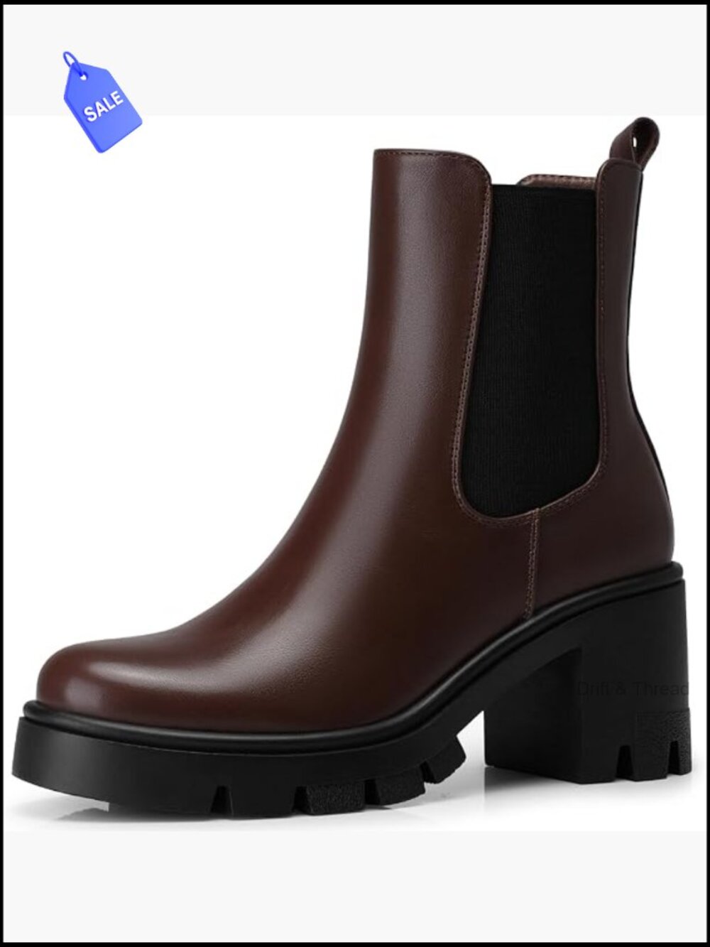 Women's Chelsea Ankle Boots Platform Chunky Heel Side Zip